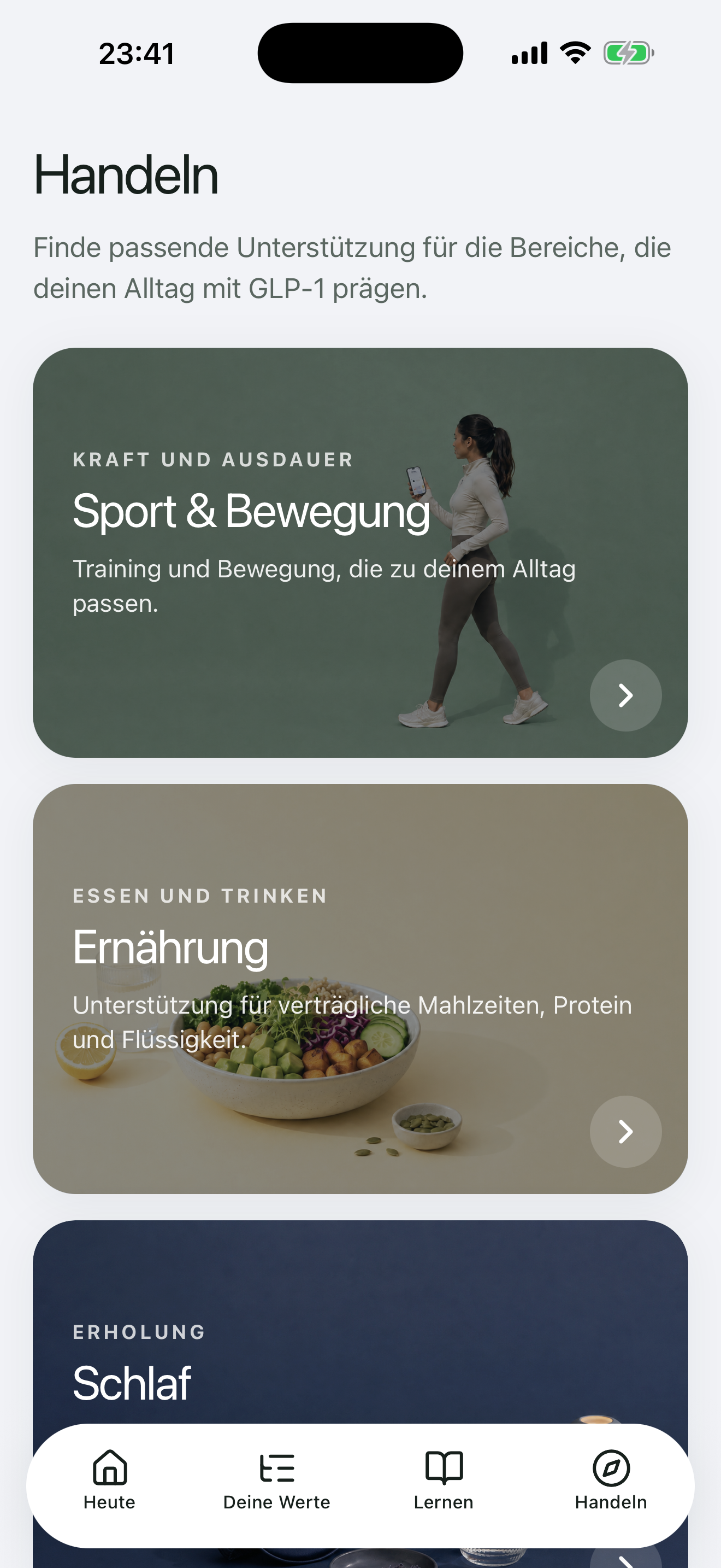 MyCue Handeln mit Angeboten für Bewegung, Ernährung und Schlaf